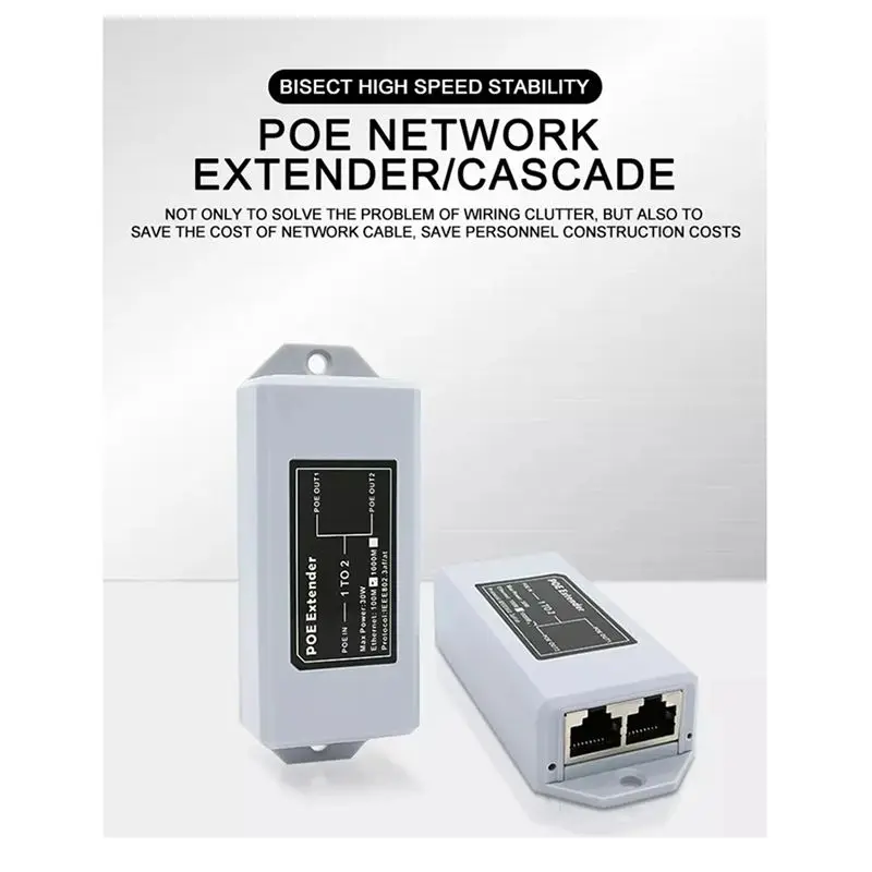 AB97-1 인2아웃 기가비트 표준 POE 1000M 네트워크 확장기 캐스케이드 리피터 Rj45는 IP 카메라용 IEEE 802.3AT/AF를 준수합니다.