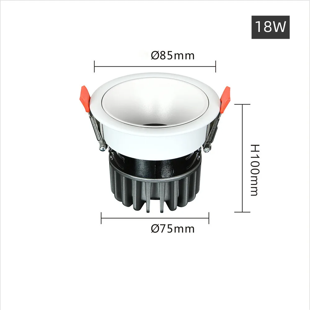 downlights High Quality Aluminum Enclosure Ceiling Recessed SMD 7W 9W 10W 12W 15W 18W 20W 24W LED Downlight for Commercial Home Lighting flush mount ceiling light