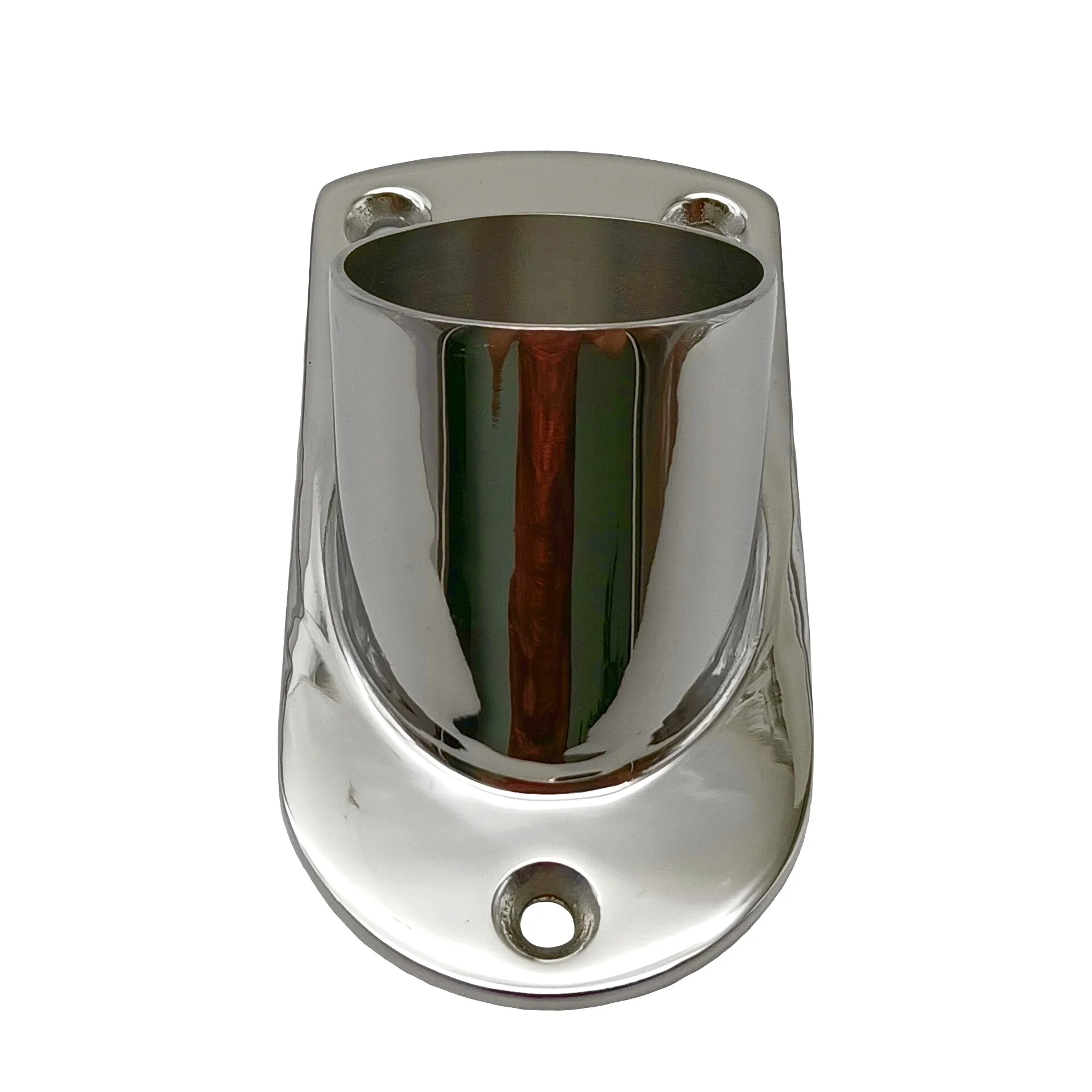 Stainless Steel 316 Wall Stop Handrail Base Flange 45 degree Flange Mirror Polished