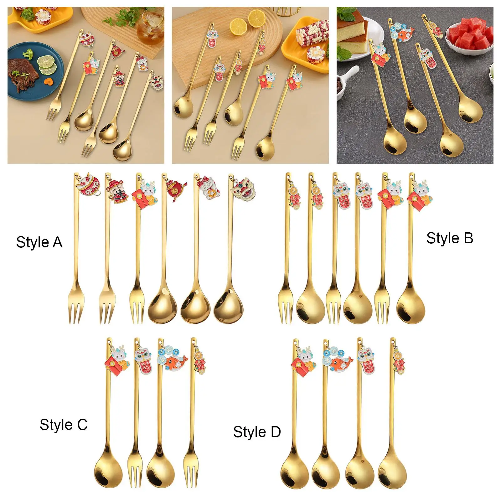 Party Cutlery Set Spoons and Forks Dinnerware Flatware Set Dessert Spoon for Holiday Gatherings Housewarming Birthday Party