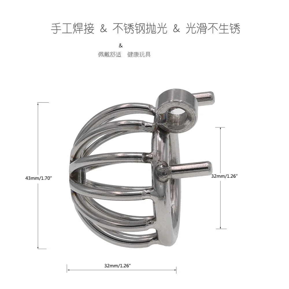 Chastity Seller Stainless Steel Micro Best Device Male Penis Cage Lock Stealth Penis Sextoy Small Chastity Prison Ring BDSM With