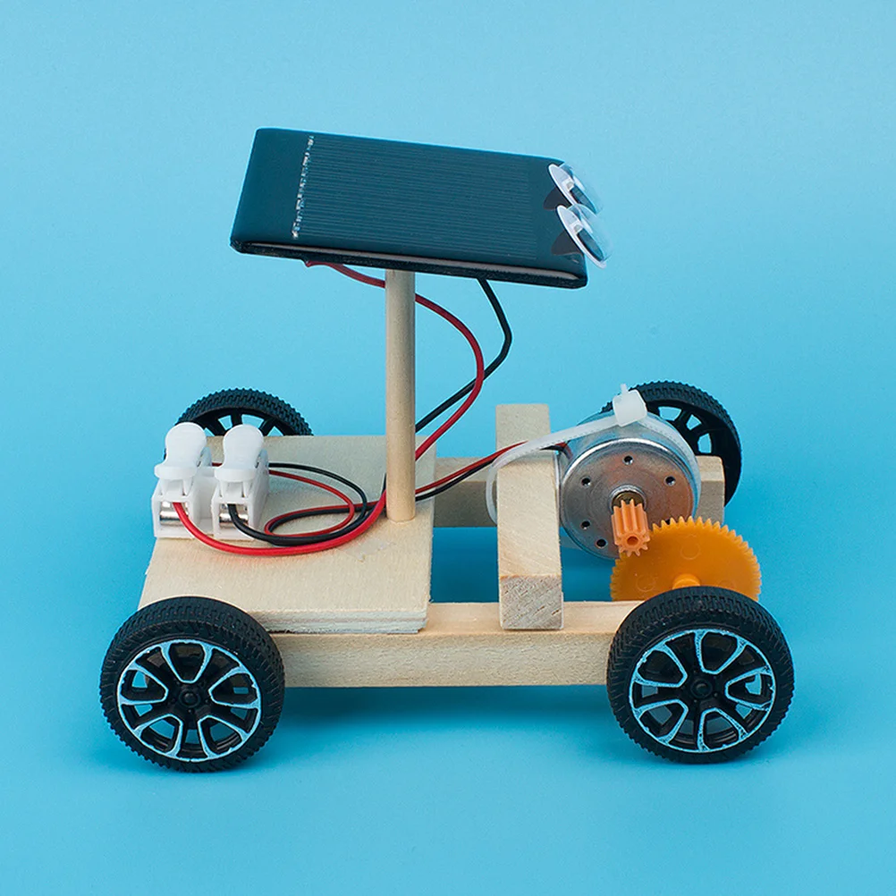 

Mini Solar Powered Car Toy Wooden DIY Gadget Assembly Scientific Educational Toy for Kids
