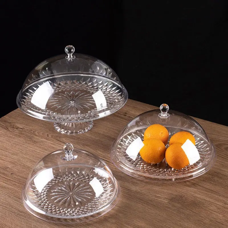 Cake Plate with Dome Serving Cookie Platter cake stand dessert stand cookie stand fruit plate stand Drop Resistant Protective Dessert Storage for Dining Rooms 1PCS