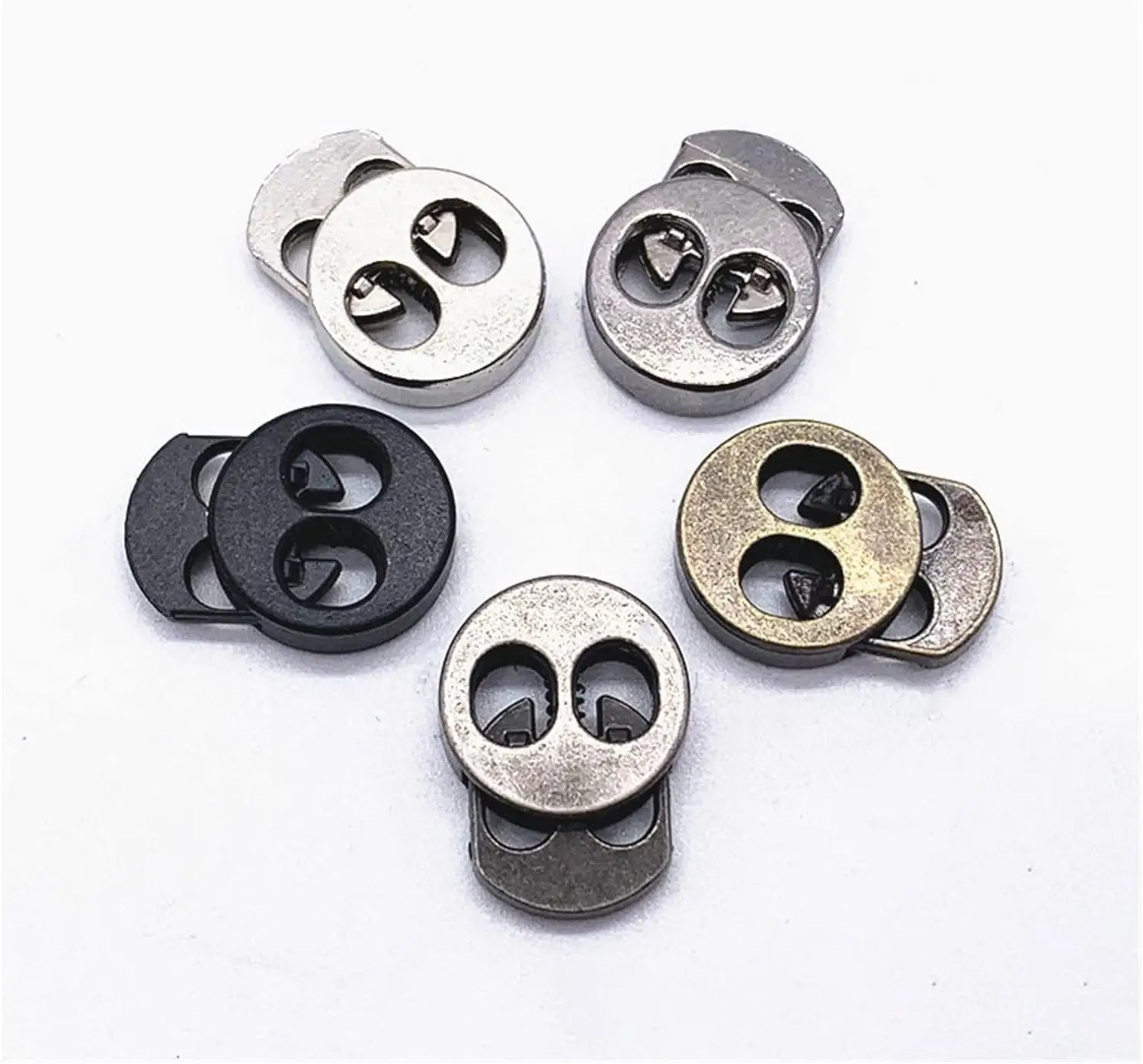 Description Picture 2 of item10/1PCS Cord Lock Stopper Toggle Clip for Apparel Shoelace  Metal Cord Lock Stopper Toggle Clip Garment DIY Accessories