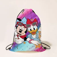Disney Mickey Mouse Backpack Cute Mickey Minnie Donald Duck Anime Printed Drawstring Bags for Boys Girls Student Outdoor Bags 3