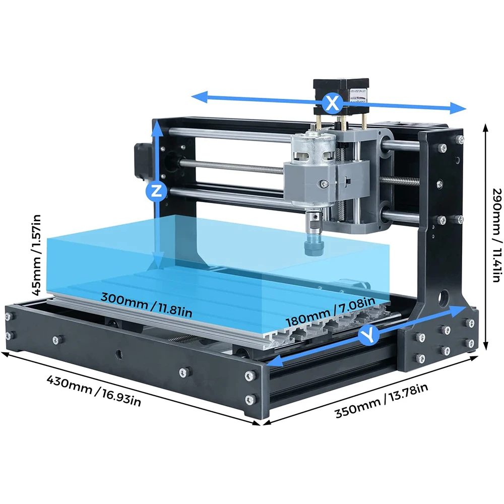 

Twotrees GRBL control 0.9 Aluminum plastic CNC 3018 Pro wood engraving machine carving for wood Plastic Acrylic PCB Engraver