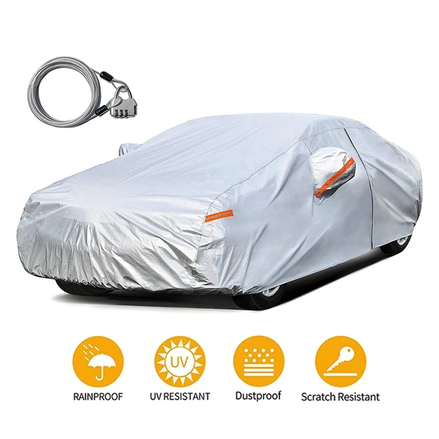 Kayme 6 Layers Hatchback Car Cover Waterproof All Weather for Automobiles,  Outdoor Full Cover Rain Sun UV Protection with Zipper Cotton, Universal Fit