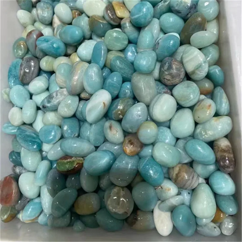 100g Natural Stone Blue Caribbean Calcite Gravel Crystal Quartz Tumbled Raw Gemstone Mineral Specimen Fish Tank Garden Decorati 3