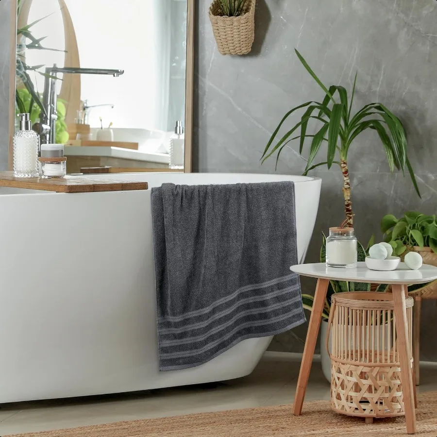 4-Pack Extra Large Quick-Dry Cotton Bath Towels 30x60" 5