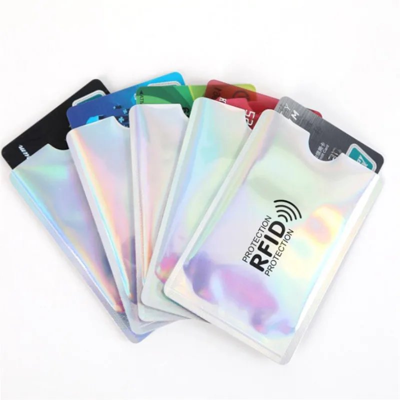 Card sleeve card sleeves card holder credit card holder 10pcs Anti-Scan Card Sleeve Credit NFC RFID Card Protector Anti-magnetic Aluminum Foil Portable Bank Holder Case Protection