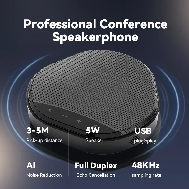

USB Conference Microphone Speaker 360° Omnidirectional Voice Pickup PC Computer Microphone Mute,Noise Reduction Home Office
