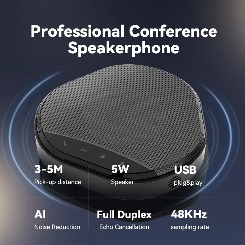 USB Conference Microphone Bluetooth Speaker 360° Omnidirectional Voice