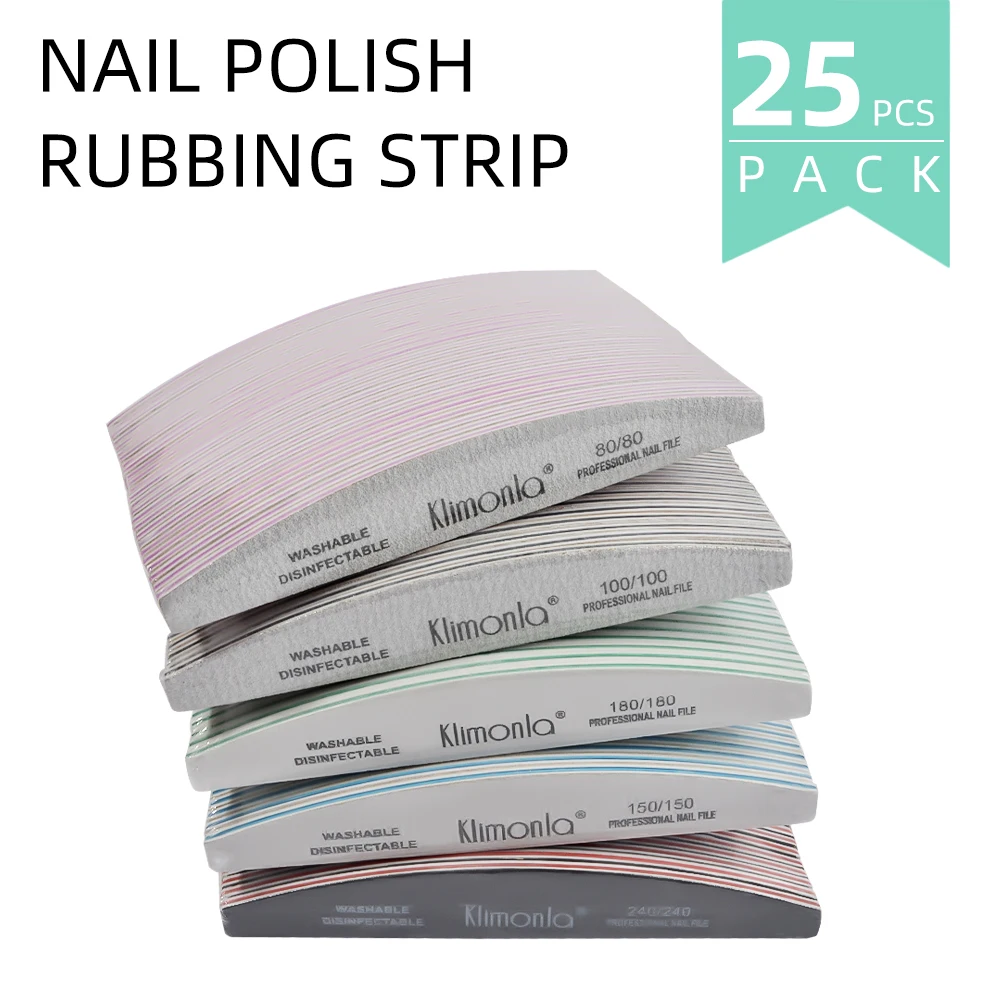 2550pcsGrayNailArtSandingFiles100180NailFilePolishBuffing