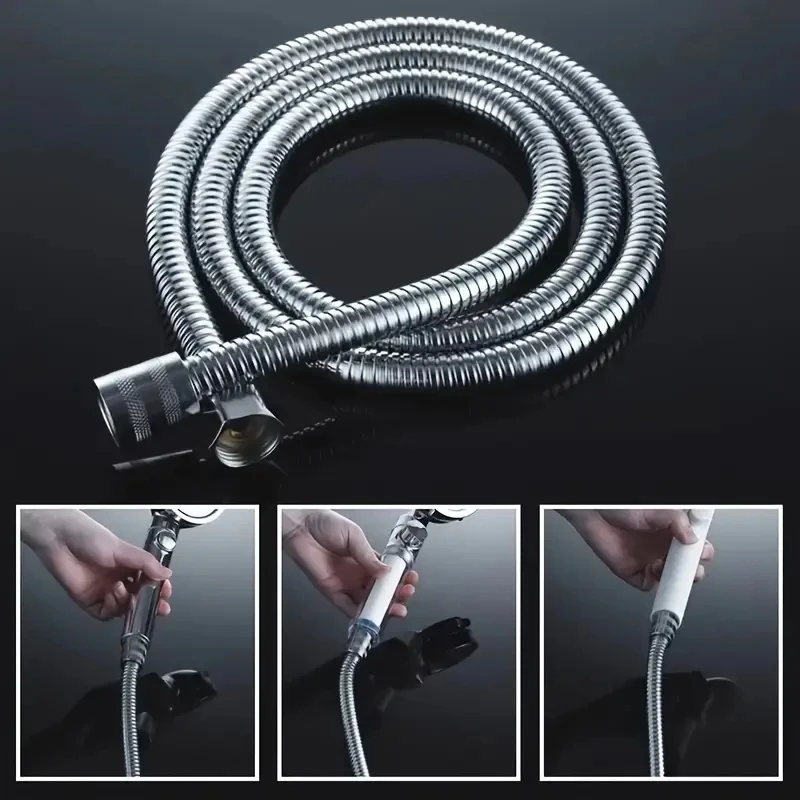 Shower Hose Stainless Steel Anti-Kink Leak-Proof Universal G 1/2 Connection