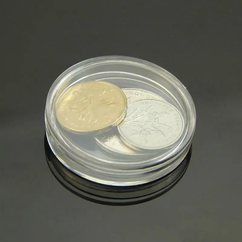 10 PCS Applied Clear Round Cases Coin Storage Capsules Holder Round Plastic 18-38mm 5