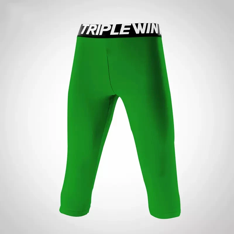 Kids Boy Girl 3/4 Cropped Leggings Capri Running Tights Pants Children Basketball Football Soccer Fitness Exercise Sport Shorts