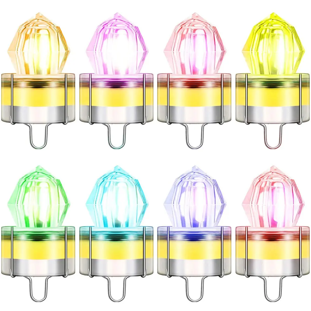 25PCS Mini ABS LED Waterproof Fishing Bait Light Squid Fishing Lures Bait Deep Drop Underwater Fish Lure Lamp Lights Blue White