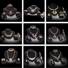 Ladies Jewelry Set Europe and America Hot Selling New Stud Necklace Four Piece Set Earrings Water Drop Pendant Jewelry Wholesale