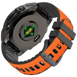 QuickFit Nylon Watchband 22 - 26mm Strap Bracelet - QuickFit 22mm (Orange Black)