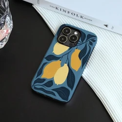 Vibrant Lemon Print Magnetic Phone Case - Shockproof Hard Acrylic Cover - iPhone 12 Mini (Magnetic)