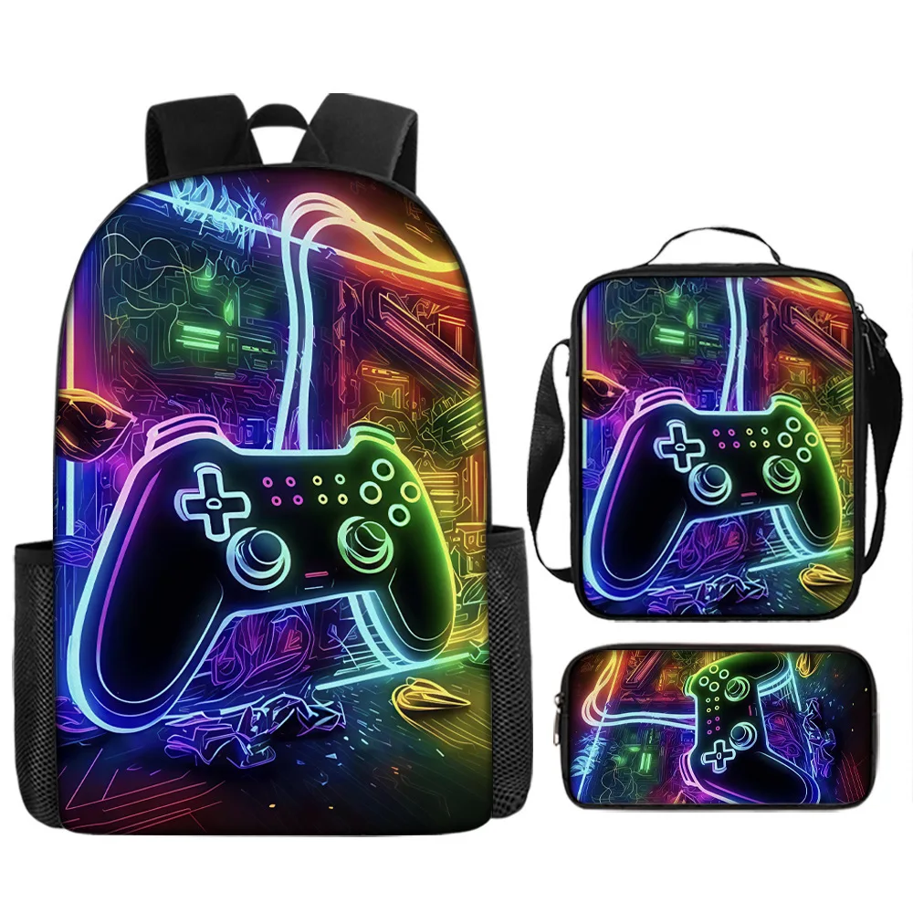 Neon light game controller peripheral elementary school children's backpack large capacity backpack shoulder bag pencil case 1