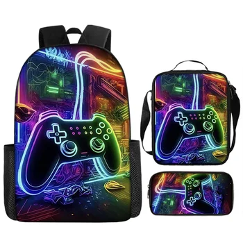 Neon light game controller peripheral elementary school children's backpack large capacity backpack shoulder bag pencil case 1