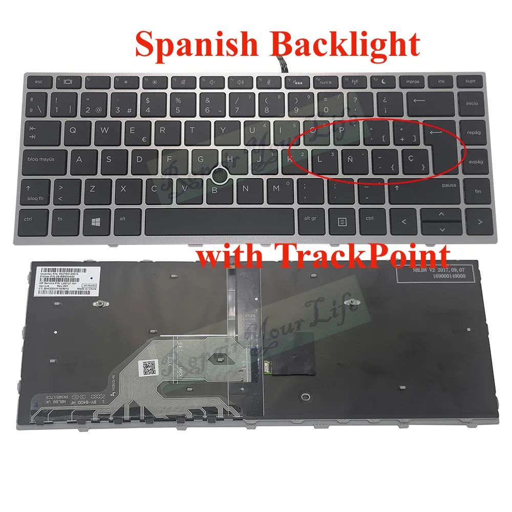 L00737-161 640g5 la latin espanhol backlit teclado
