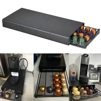 Tipo di cassetto per capsule di caffè Scatola porta capsule per capsule per 40 cialde di capacità per caffetteria, ufficio, cucina domestica 1