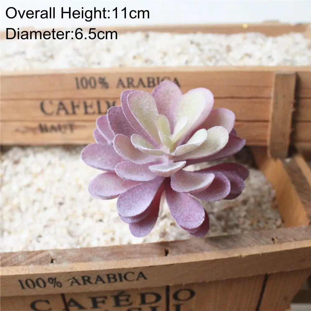 Vibrant Purple Flocking Artificial Succulent Decor