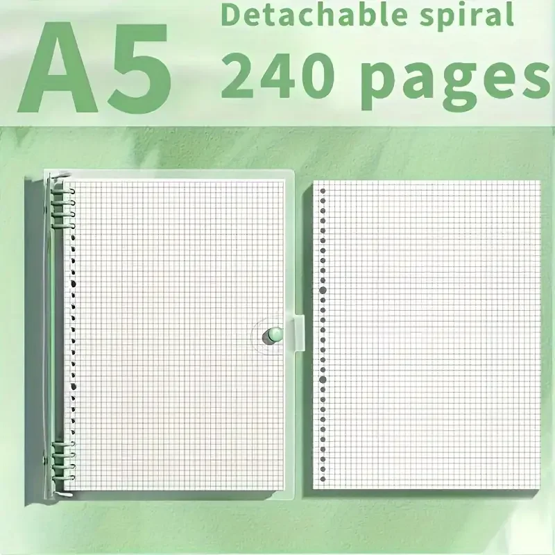 A5 Transparentes PVC-Binder-Notizbuch, abnehmbarer Einband, ästhetisches Tagebuch zum Schreiben von Notizen, Tagebuch, Planer, Schulbedarf – Detail 4