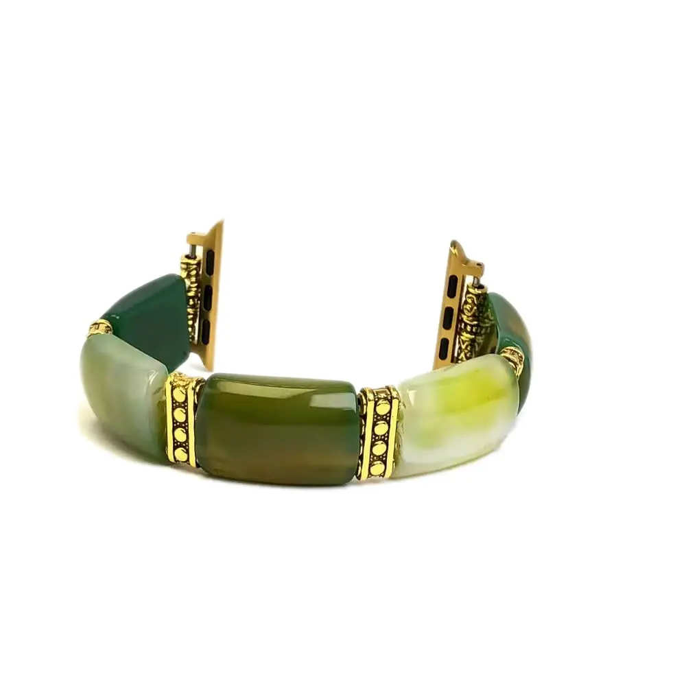 Boho Handmade Natural Stone Beaded Elastic Watch Band