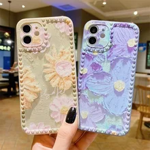 

Flower Painting Love Heart Phone Case for iPhone 13 12 11 Pro Max 13 Mini X Xs Xr 6s 8 7 Plus SE 2 Camera Protection Back Cover