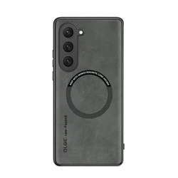 Magnetic Leather Luxury Shockproof Case with Magsafe Wireless Charging Compatibility - S21Ultra (Grey)