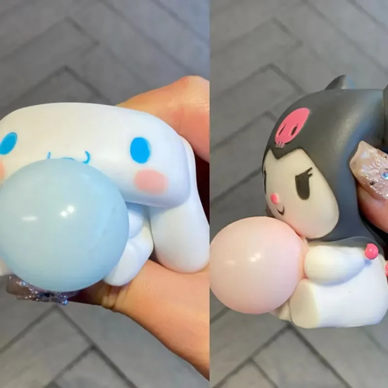 MINISO 산리오 감압 장난감, 애니메이션 쿠로미 슬로우 리바운드 장난감, 카와이 시나모롤 핀칭 음악, 창의적인 스퀴즈 버블, 아이 선물