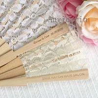 10/30 éventails pliants en bois avec dentelle exquise, personnalisables avec gravure de texte ou logo sur le bois, pour la danse, les mariages, les fêtes et la décoration intérieure 2