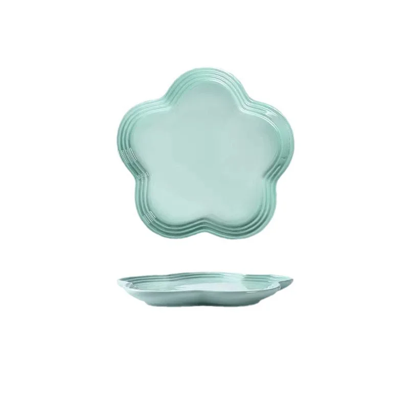 5.5 inches Irregular flower shaped flower plate household fruit plate solid color fashionable household plum blossom plate 5