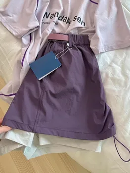 American Color Block Quick Dry Fitness Skort Women Summer New High Waist Casual Versatile Slimming Short Skirt Commute Korean... 4