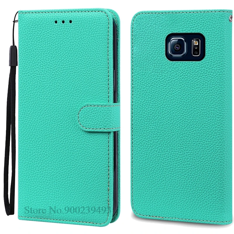 Luxurious Leather Flip Wallet Case for Samsung Galaxy S6 Series - Premium Protection and Style