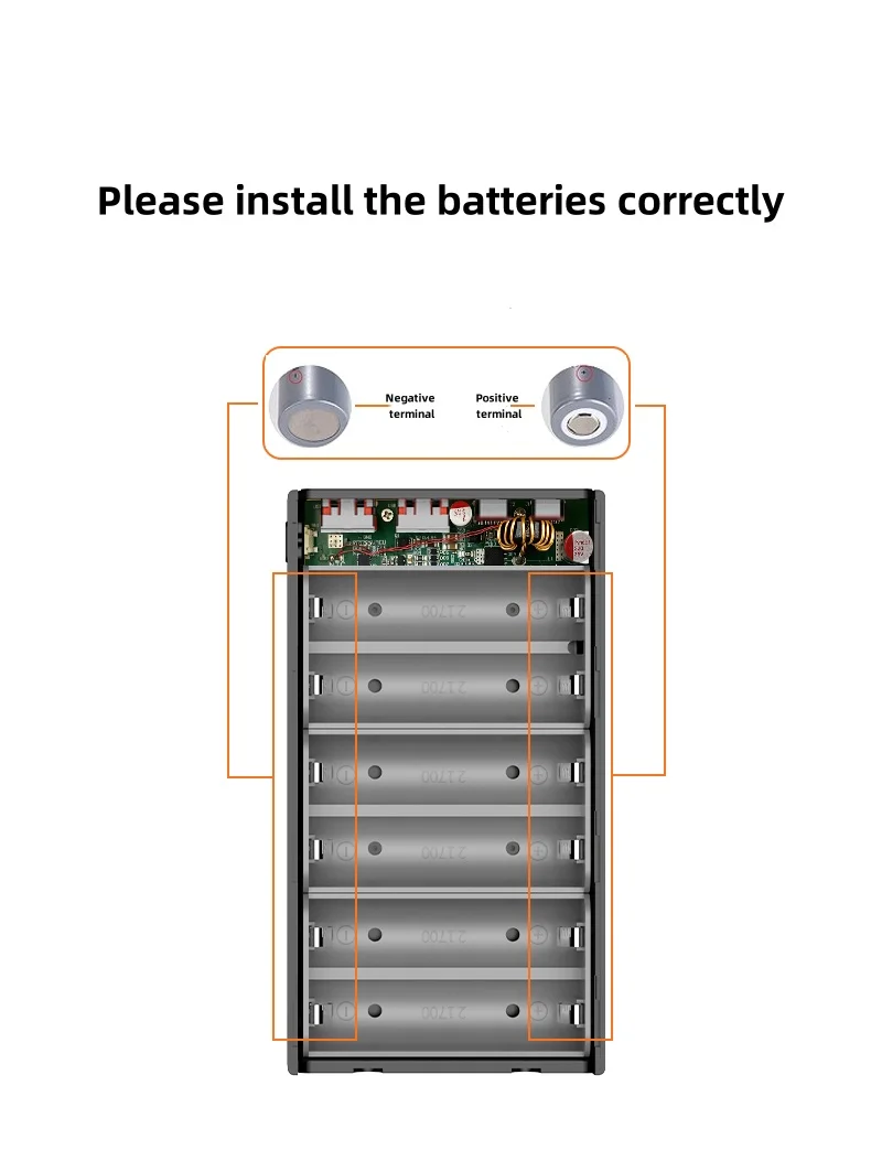 Miglior Kit Fai-da-Te per Power Bank PD100W a Ricarica Rapida, 20V 5A, Pacco Batterie 6x 21700, Portatile e Personalizzabile, Senza Saldatura, Facile da Assemblare - Image 4