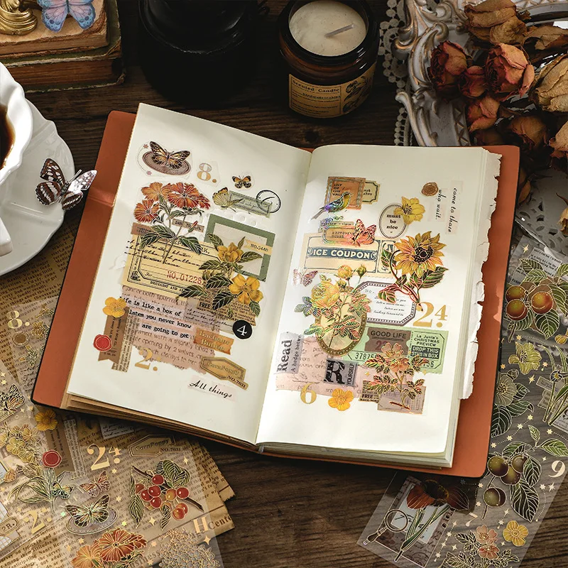 276pcs/set handbook stickers vintage oil painting literary starry sky diy handbook material paper sticker packs