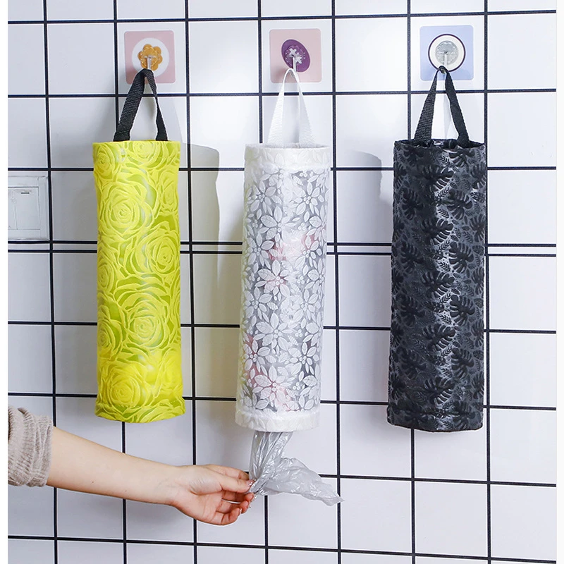 Home Grocery Bag Holder Wall Mount Plastic Bag Holder Kitchen Storage