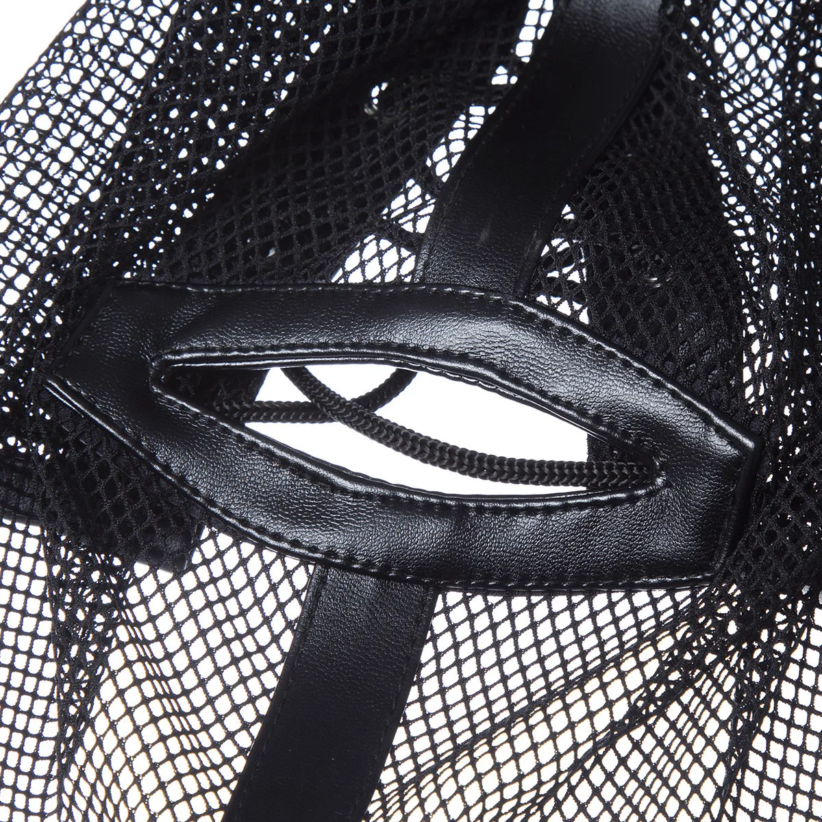 Cagoule en cuir bdsm avec cadenas pour jeux de bondage_voghion.com