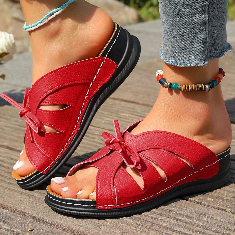 Women's Sandals Sweet Wedges Heels Sandals Woman Summer Shoes 2025 Summer Sandals With Heeled Slippers Summer Footwear Women