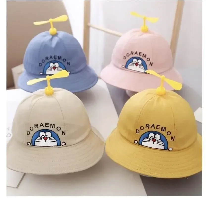 New Doraemon Kids Bucket Hat Cute Cartoon Anime Child Beach Round