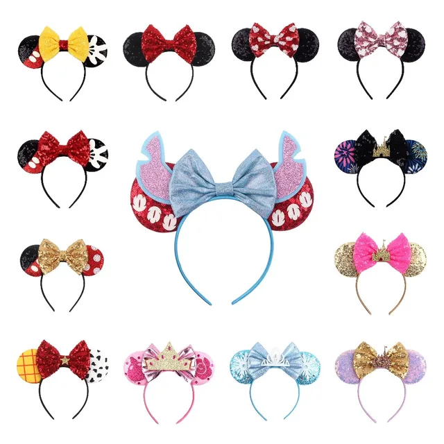Children Headban Girls Mouse Ear Sequins Hair Accessories Baby Kids Christmas Princess Hair Band Hairbows for Girls 1