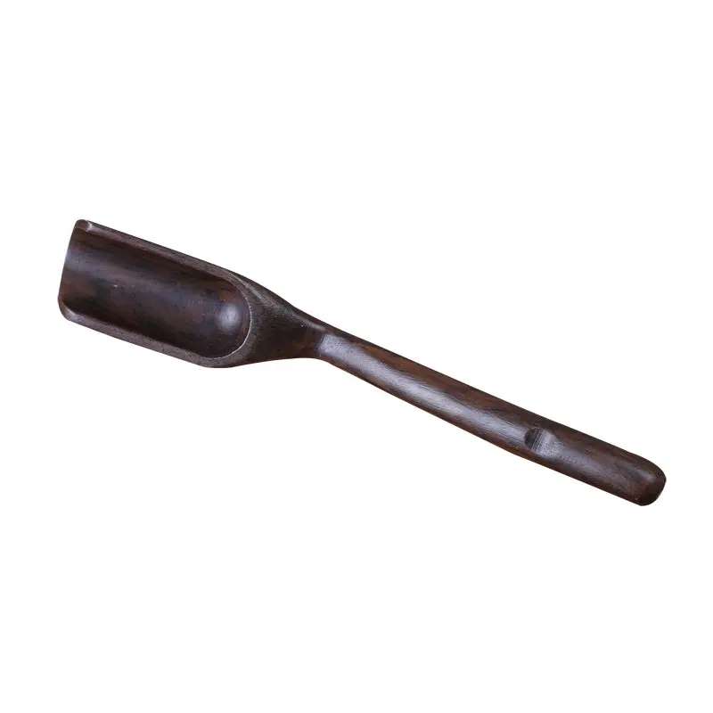 1pc Exquisite Bamboo Wooden Scoops Black Sandalwood Flower Pear Chicken Wing Tea Spoon Customized Chinese Tea Accessories