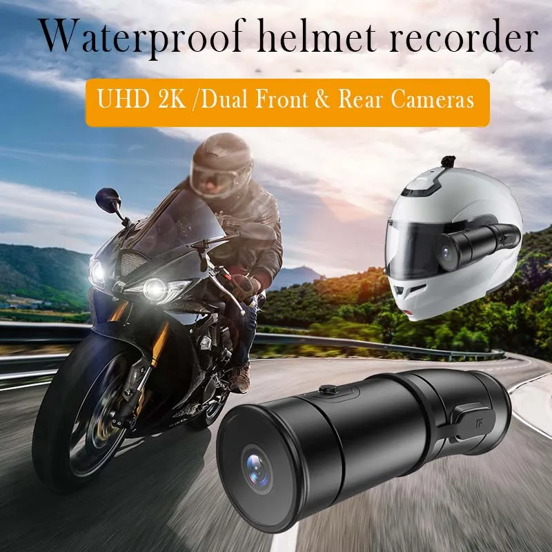 

2K Helmet Camera WiFi Dual UHD 2K Wearable Bike Bicycle Action Cam Waterproof for Motorcycle DVR Dash Cam Vlog Video Recorder