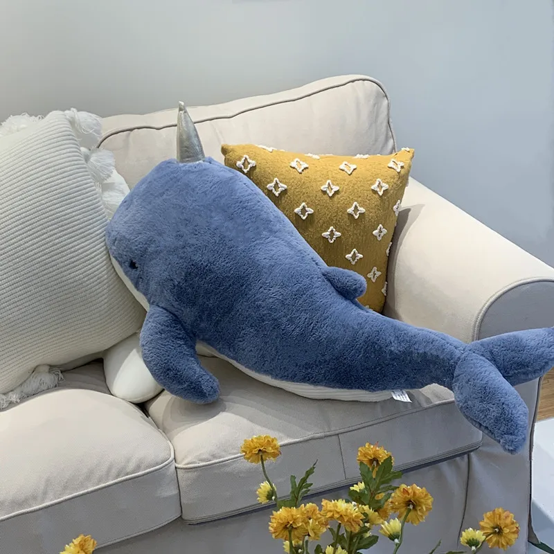 cute plush toy lovely ocean animal emulational shark narwhals