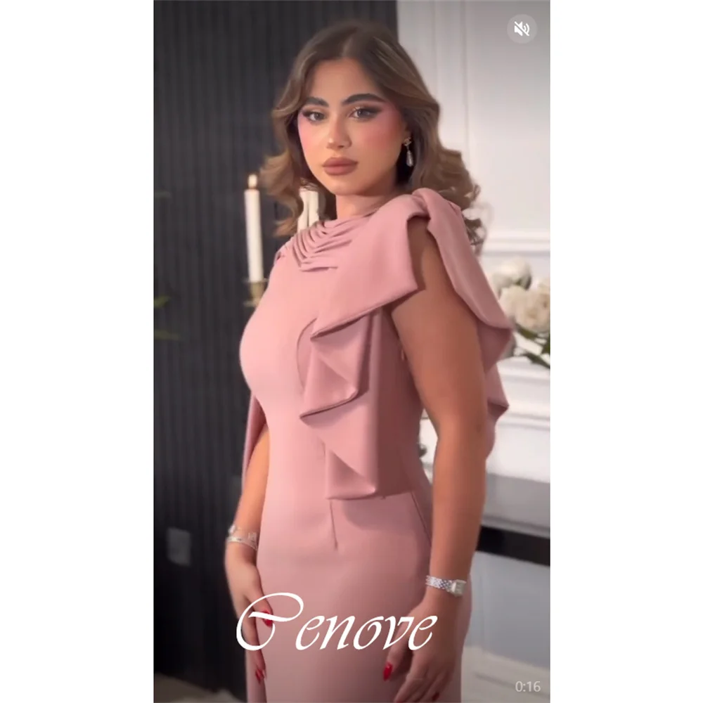 

Cenove 2024 Arab Dubai O Neckline Prom Dress Ankle-Length With Shwal Sleeves Evening Fashion Elegant Party Dress For Women