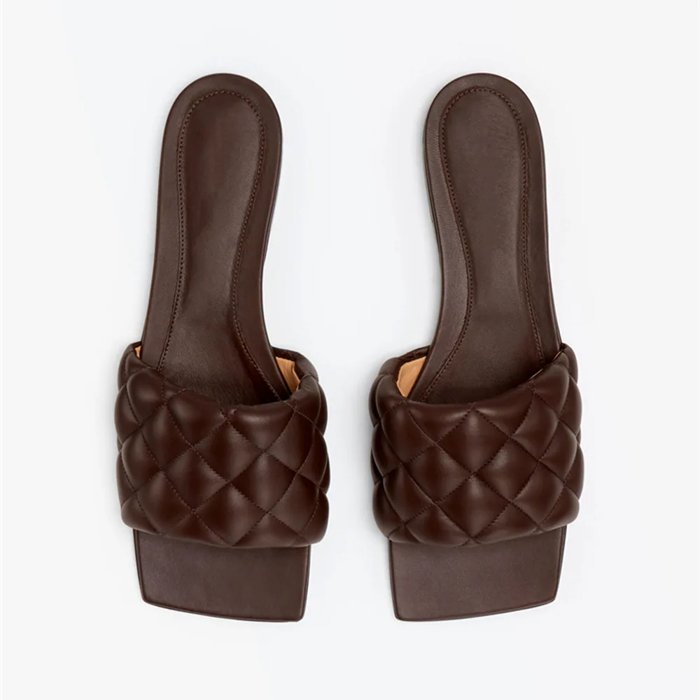 2023 Summer New Low Heel Square Head Colorful Lingge Women's Sandals Foreign Trade Large Open Toe Slippers Women's Shoes